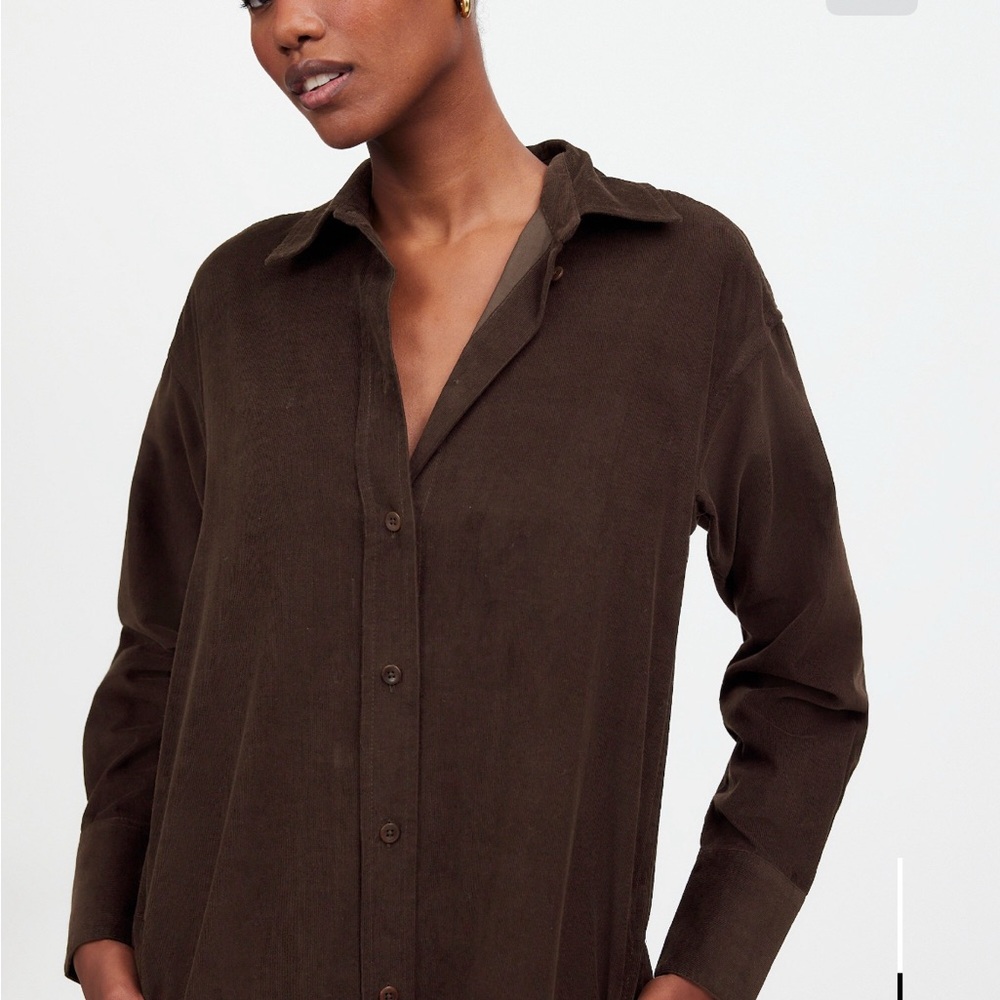 Madewell chocolate brown corduroy dress NWT XXS